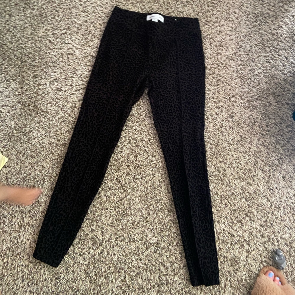 Animal print velvet pants